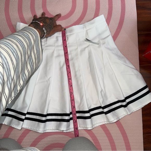 Forever 21 White Skater Skirt with Black Stripes - Picture 9 of 11
